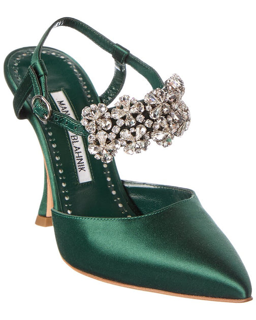 Manolo Blahnik Mabina 105 Pump Green EU 36 2