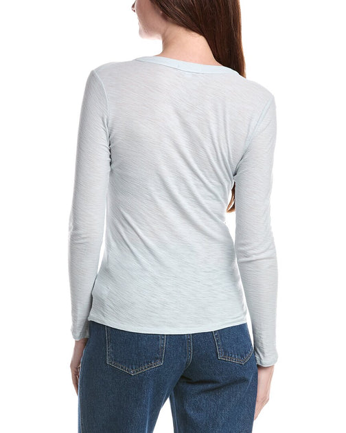 James Perse Jersey Henley Top Blue Small 3
