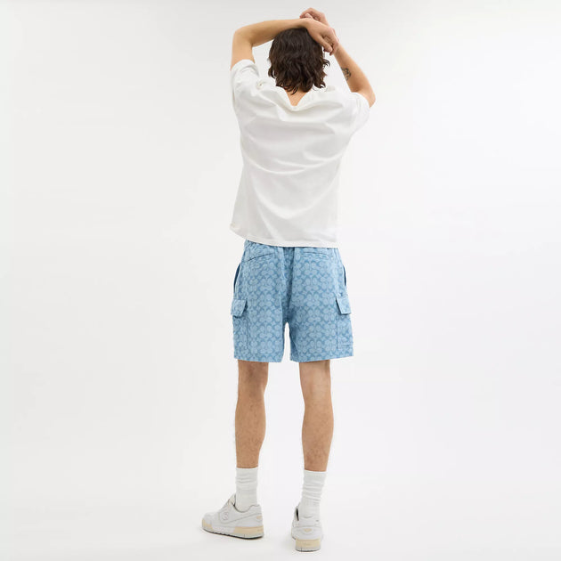 Coach Signature Camp Shorts Blue Small 4