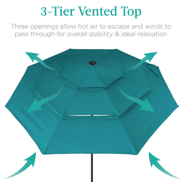 Best Choice Products 10ft 3-Tier Solar Patio Umbrella 3