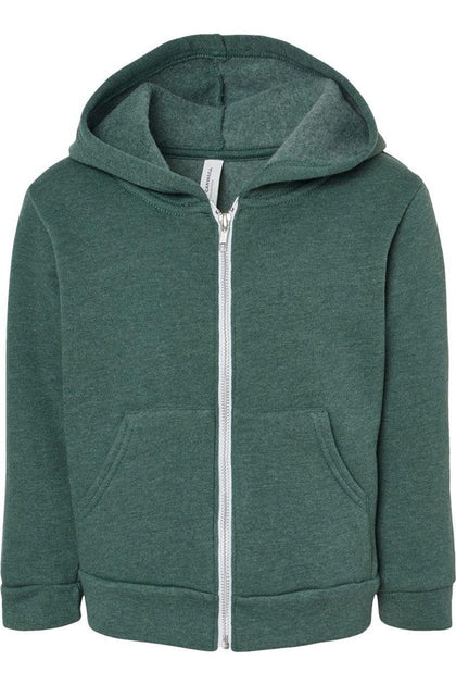 BELLA + CANVAS Kleinkind Sponge Fleece Full-Zip Kapuzenpulli Grün 3T 2