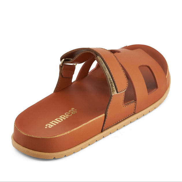 Andrea Women's Hook and Loop Sandals Brown US 9 3
