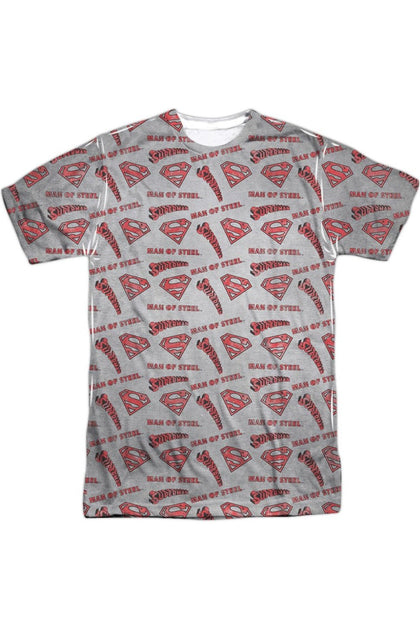 Gildan Superman Repeat Super Short Sleeve Adult 100% Poly Crew Tee Grey Small 2