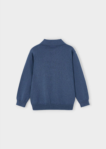 Mayoral Boys Long Sleeve Knit Polo Blue US 8 4