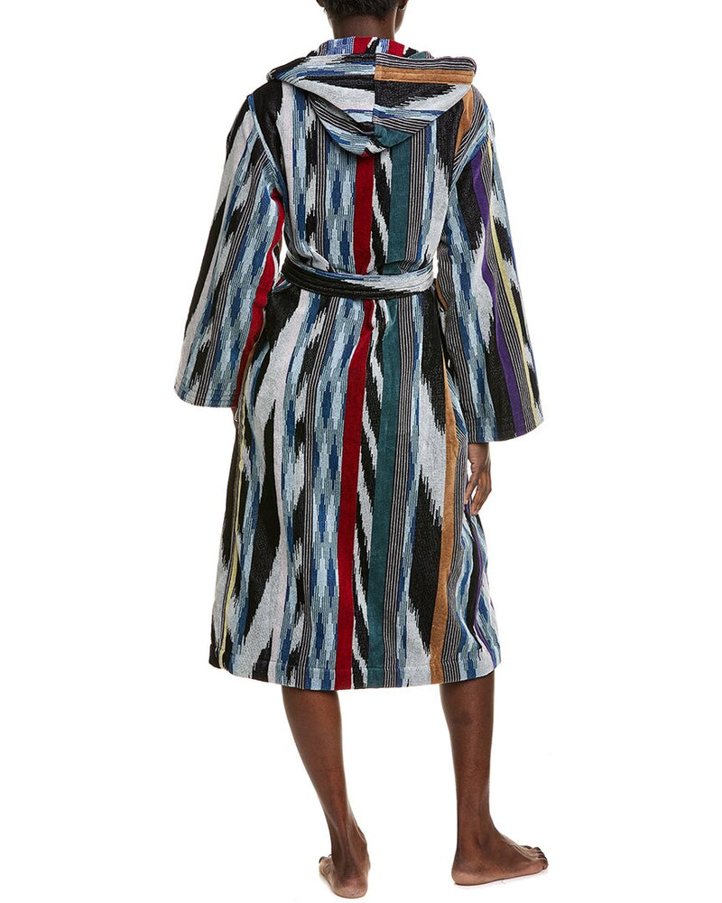 Peignoir Missoni Avec Capuche - Taille M Unisexe - Rayures Multicolores éponge NEUF