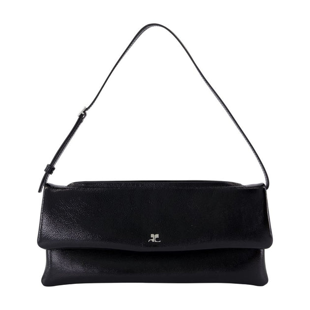 Courrèges Rectangular Leather Shoulder Pouch Black 2