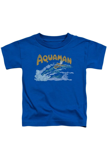 Gildan DC Comics Aquaman T-Shirt Manches Courtes Bleu Small 2