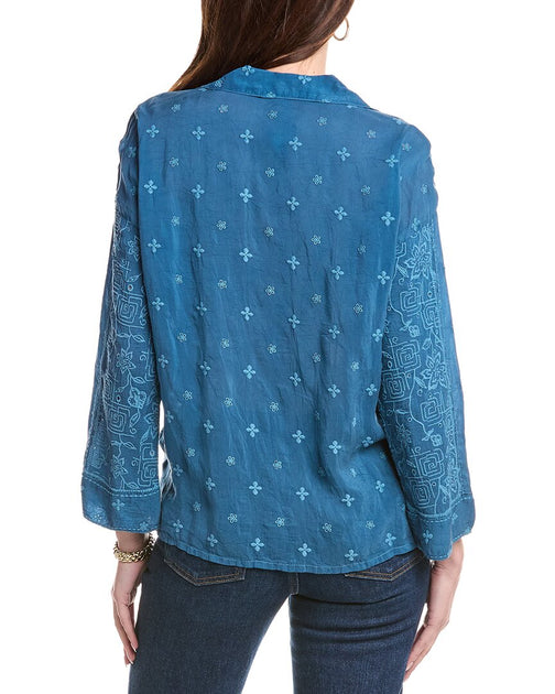 Johnny Was Glyn Blouse Blue XXL 3