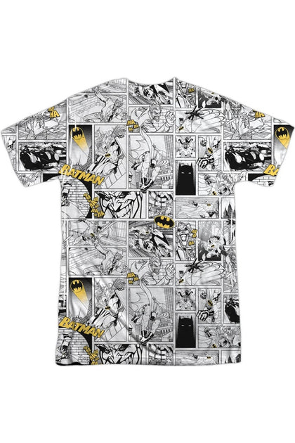 Gildan Batman Comic All Over Print Crew Neck T-Shirt White Small 3