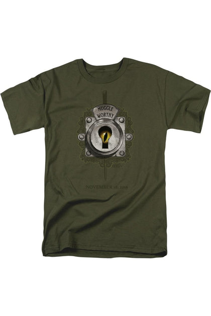 Gildan Fantastic Beasts Muggle Worthy T-Shirt Green Medium 2