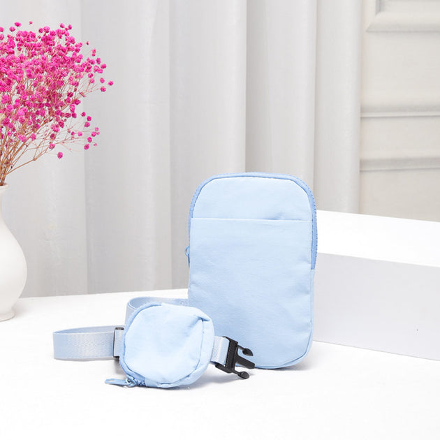FASHNZFAB Solid Nylon Sling Bag Blue One Size 5
