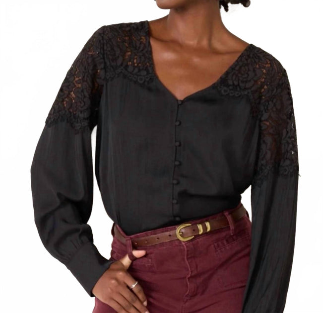 Sanctuary Falling Forward Blouse Black Medium 3