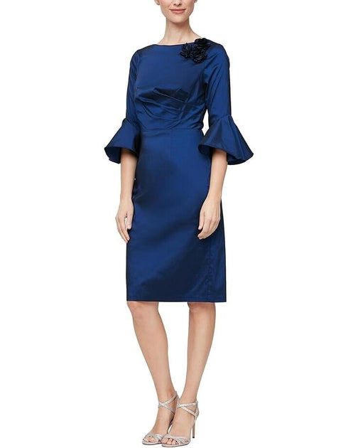 Alex Evenings APP1247 Sheath Dress Blue US 8 2