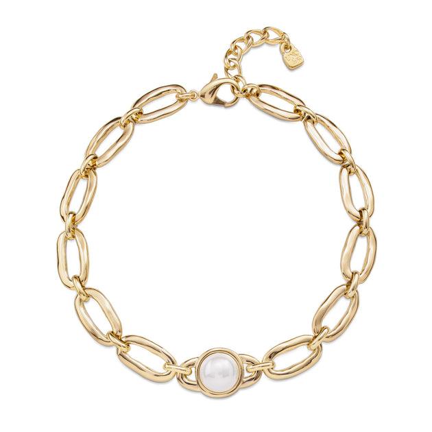 UNOde50 Pearl Link Necklace Gold 4