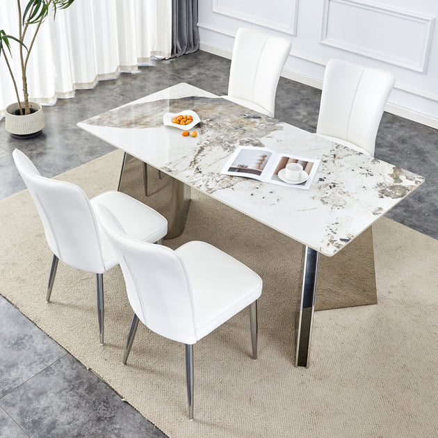Streamdale Pandora Dining Table Set White 2