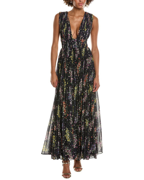 AMUR Valentino Deep-V Gown Blue US 00 2