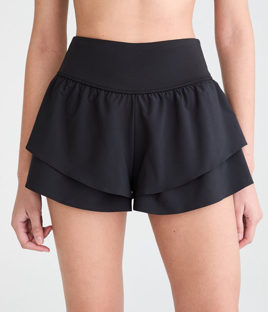 Aeropostale High-Rise Flutter Shorts Black XXS 2