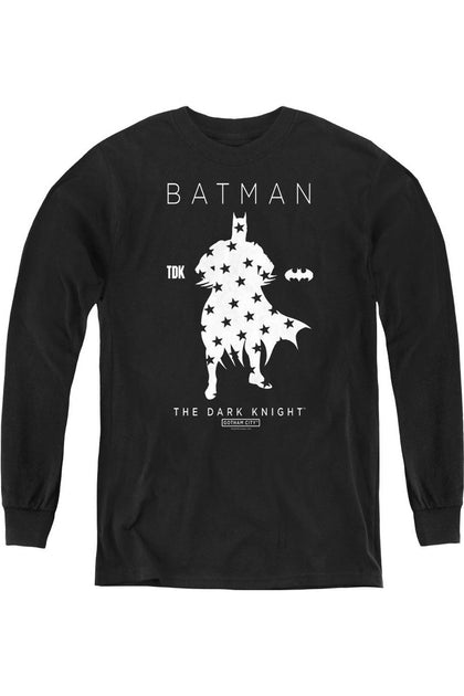 Gildan Batman Star Silhouette T-Shirt à Manches Longues Youth Noir Small 2