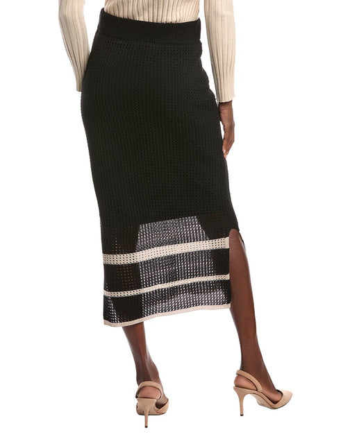 Joseph Ribkoff Knit Skirt Black/Parchment Size Small 3