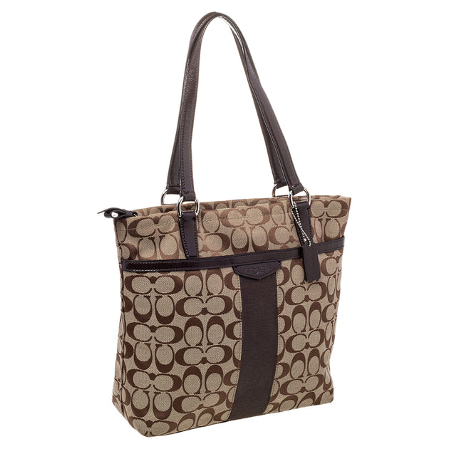 Coach Top Zip Tote Beige 4