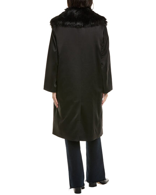Cynthia Rowley Satin Coat Black Large 3