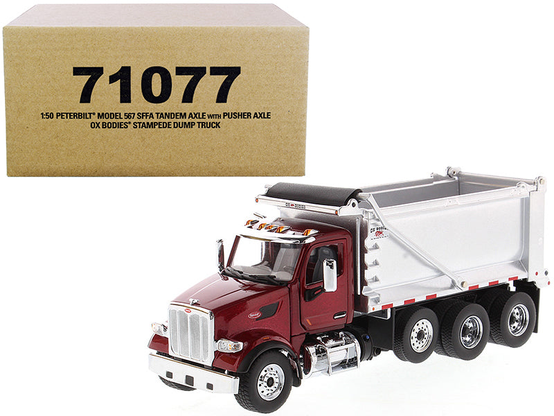 Diecast Masters Peterbilt 567 SFFA Tandem Achse Müllwagen Rot 1/50 3