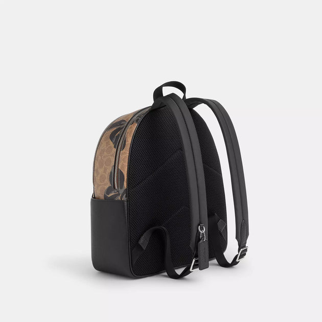 Coach Outlet Court Backpack In Signature Canvas With Bow Print