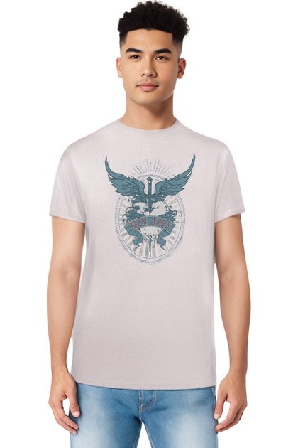 Gildan Bon Jovi Winged Heart T-Shirt Blanc Medium 4