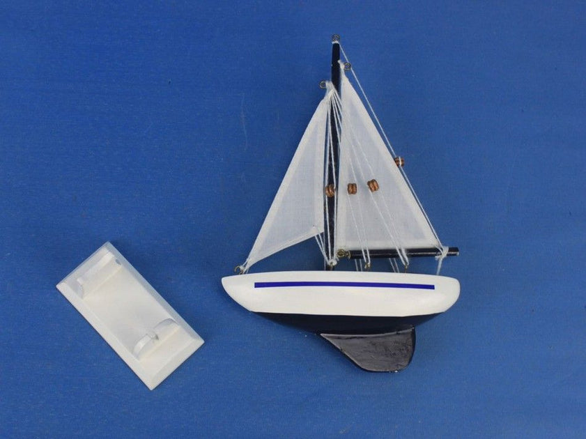 Enterprise Modell-Segelboot Dekoration Weiß/Blau 23 cm 3