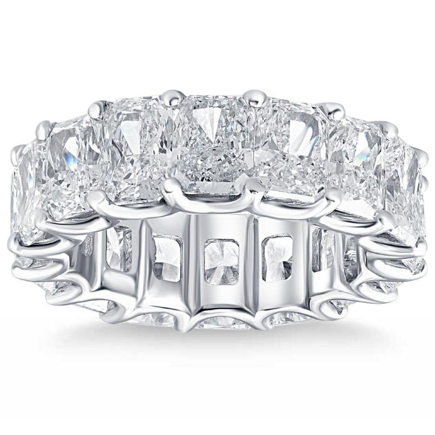 Pompeii3 11.5Ct Radiant Cut Diamond Eternity Ring 14k Gold US 8.5 3