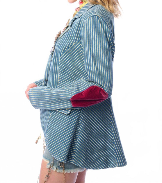 Aratta Alaia Denim Blazer Multi Small 4