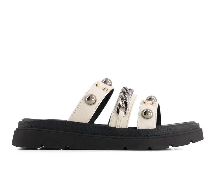 Andrea Triple Strap Chain Sandal Black US 8 4