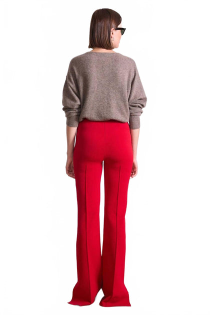 Apiece Apart Hana Pull On Full Flare Pants Red Large 4