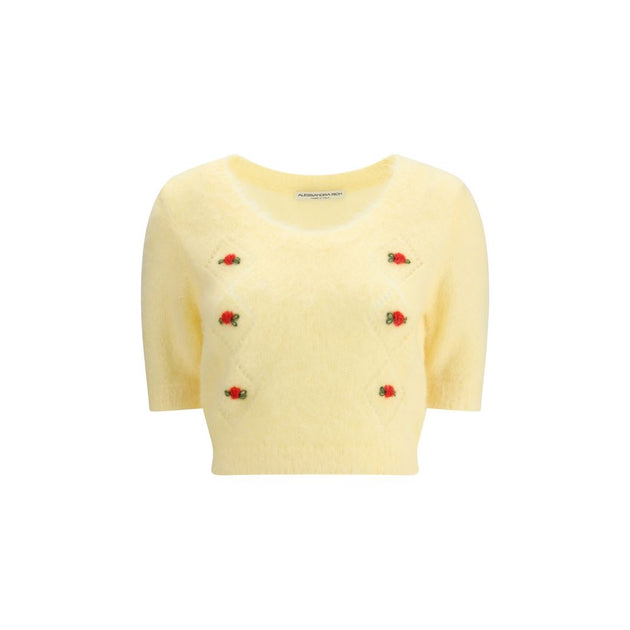 Alessandra Rich Mohair Sweatshirt Yellow Large 2