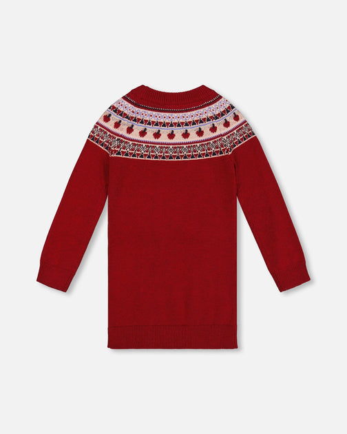 Deux par Deux Knit Dress Red US 6 4