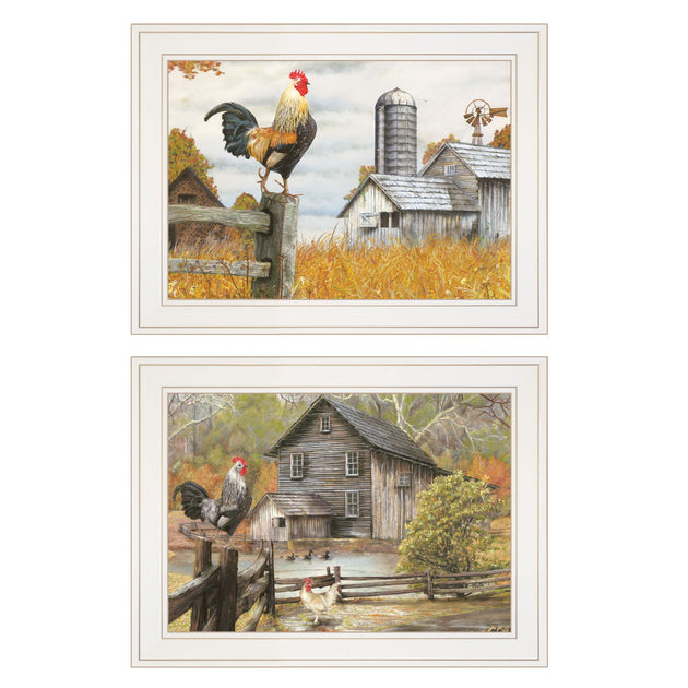 Hivvago Down on the Farm 1 Framed Print Wall Art White 3