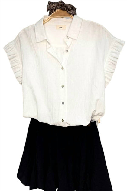 Lime N Chili Helena Button-Down Shirt White Medium 2