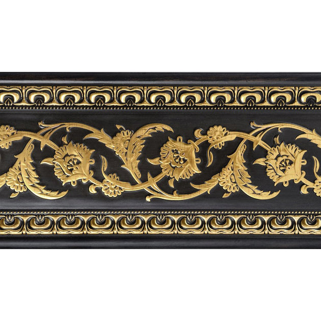 AFD Gold Floral on Wood Tone Chair Rail 94 Inch 2