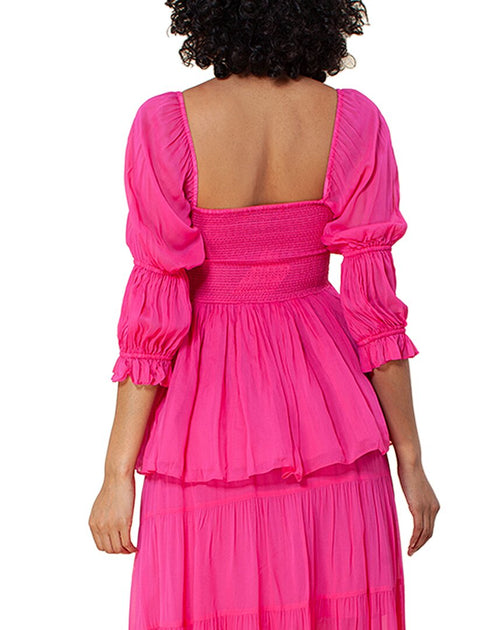 Hale Bob Smocked Top Pink XS 4