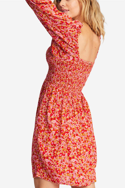 Billabong Paradise Days Mini Dress Red Small 3