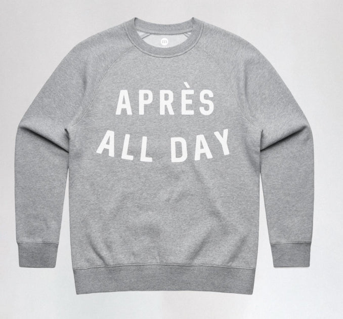 August Ink Après All Day Crew Sweater Grey Medium 3
