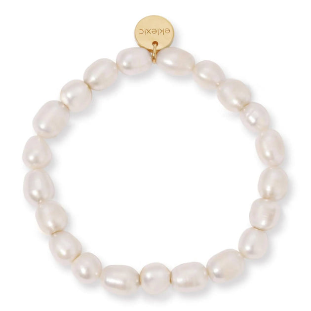 eklexic Pearl Bead Bracelet Silver One Size 2