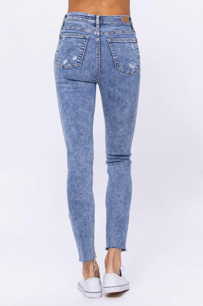 Judy Blue Destroyed Skinnies Blue US 24W 3