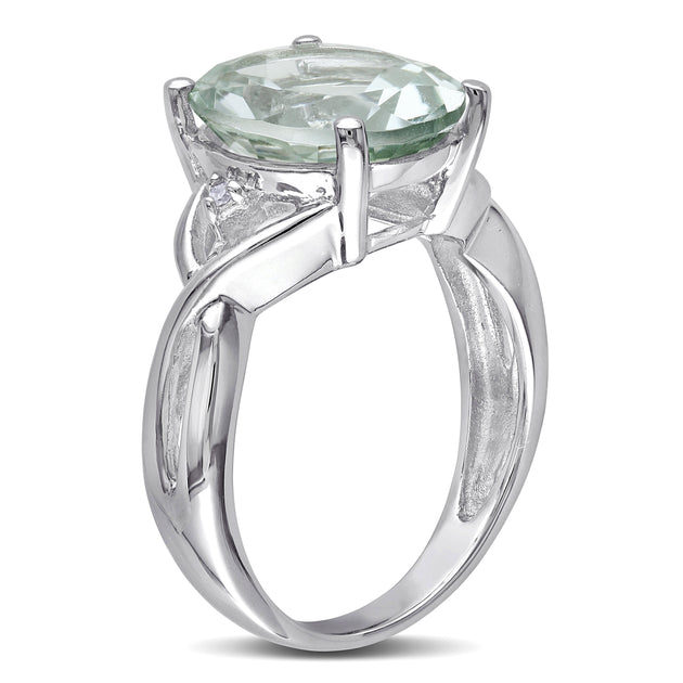Mimi & Max Green Quartz Diamond Accent Ring Green US 10 4