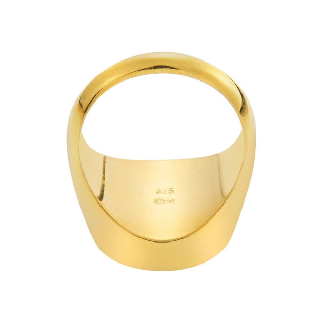 EYE M Moon Crystal Chevalier Ring Green US 7 4