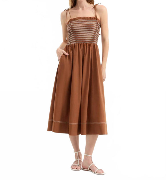 Veronica Beard Kaela Midi Dress Brown Large 2