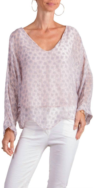 GIGI MODA Isabetta V-Neck Top Purple One Size 2