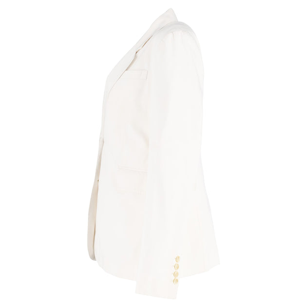 Gabriela Hearst Single-Breasted Blazer White EU 46 3