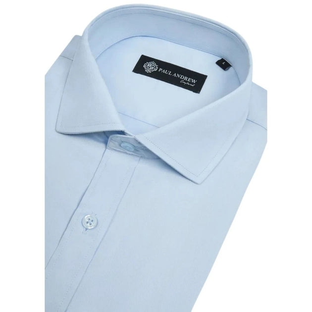 Paul Andrew Klassisches Herrenhemd Blau Large 3