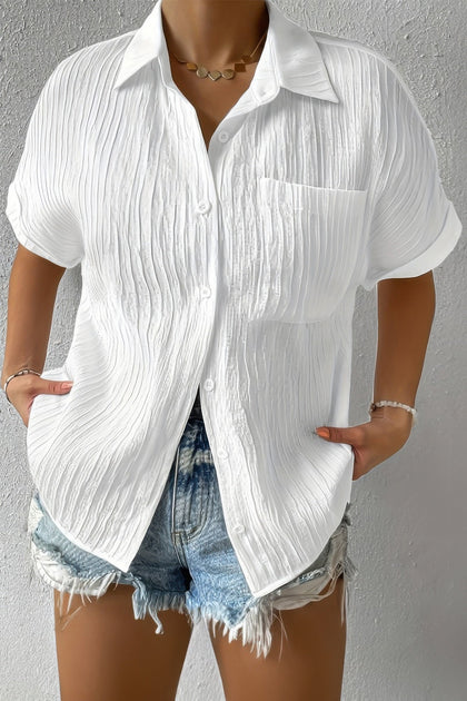 TRUEDAMES Button Down Shirt White 1X 2